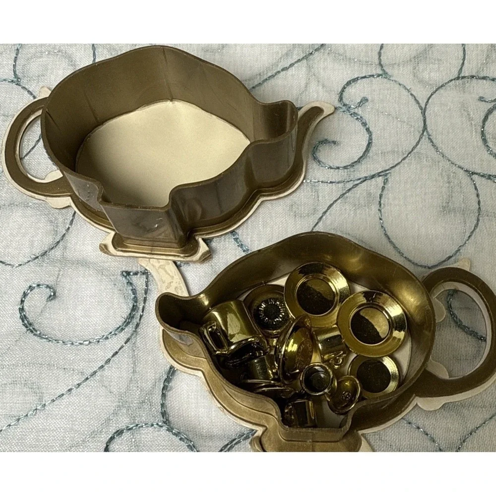 Vintage‎ Tea Set Container Mini Gold Plated Tea Set Shackman 1983 Hong Kong